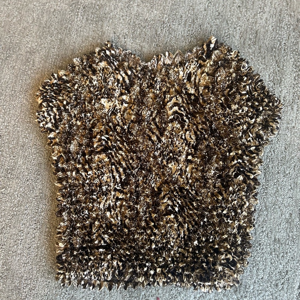 Y2K Animal Print Popcorn Top